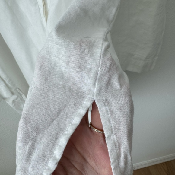 Pure Jill 100% Cotton White Button Down Shirt XL Oversized Minimalist Tunic - Picture 7 of 11
